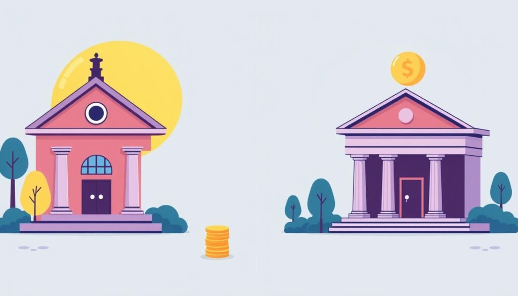 生成民間借貸與銀行貸款比較的圖片